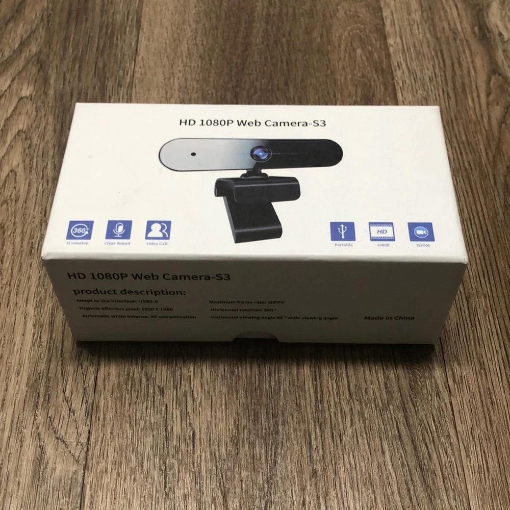 *NWB* Crazy 5 Webcam with Microphone, Full HD 1080p, Plug & Play USB Webcam